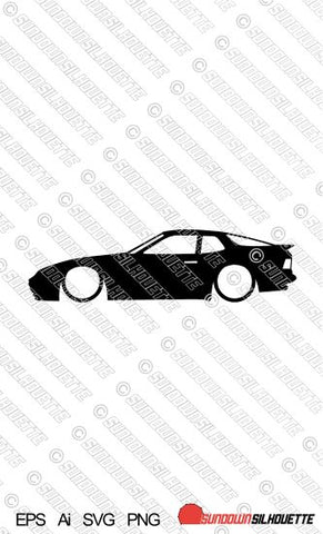 Digital Download Lowered car silhouette vector - Porsche 944 coupe EPS | SVG | Ai | PNG
