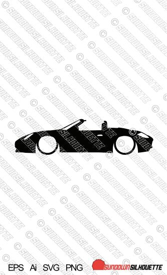 Digital Download Lowered car silhouette vector - Porsche Boxster 987 EPS | SVG | Ai | PNG