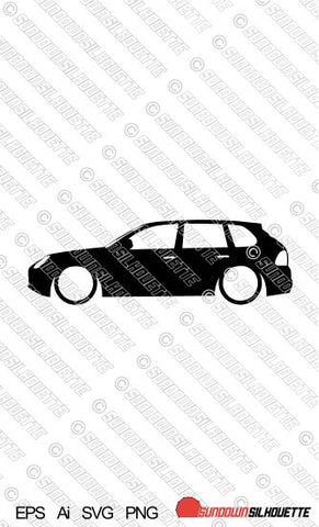 Digital Download Lowered car silhouette vector - Porsche Cayenne S | Turbo 1st gen 955 EPS | SVG | Ai | PNG