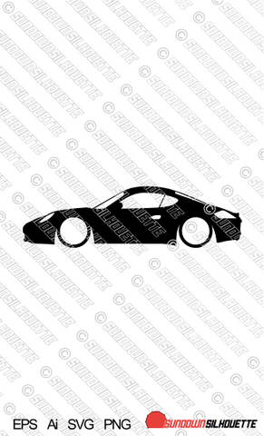Digital Download Lowered car silhouette vector - Porsche Cayman coupe 987 EPS | SVG | Ai | PNG