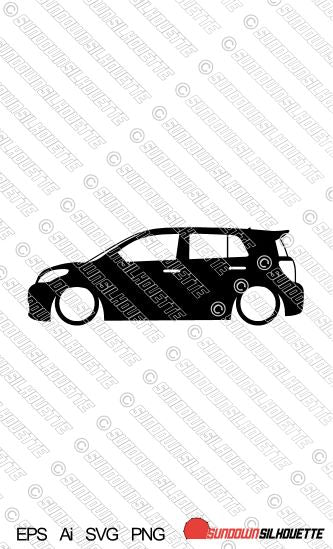 Digital Download car silhouette vector - Lowered Scion xD EPS | SVG | Ai | PNG