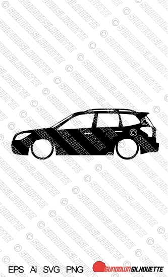 Digital Download vector graphic - Lowered Subaru Forester XT , SJ (4t gen, 2014-) | SVG | Ai | PNG (Copy)