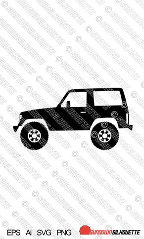 Digital Download vector graphic - Lifted Toyota Land Cruiser LJ70 EPS | SVG | Ai | PNG