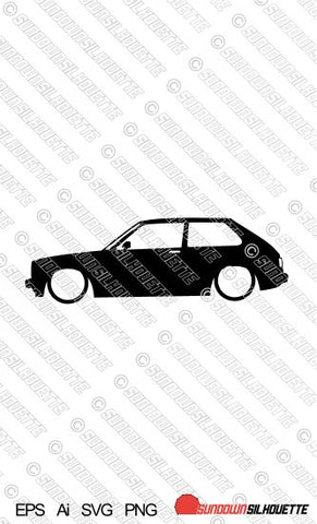 Digital Download car silhouette vector - Lowered Toyota Starlet KP60 EPS | SVG | Ai | PNG
