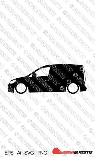 Digital Download vector graphic - Lowered VW Caddy Van Mk5 (SB 2020-) EPS | SVG | Ai | PNG