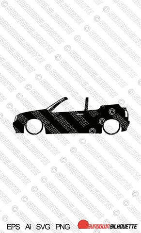 Digital Download car silhouette vector - Lowered VW Golf Mk3 CabrilEPS | SVG | Ai | PNG
