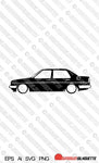 Digital Download vector graphic - Lowered VW Jetta Mk2, 4-door EPS | SVG | Ai | PNG