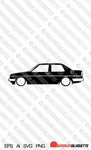 Digital Download vector graphic - Lowered VW Jetta Mk2, 2-door Coupe EPS | SVG | Ai | PNG