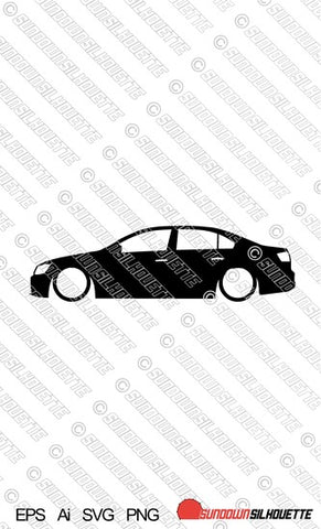 Digital Download vector graphic - Lowered VW Jetta Mk6 EPS | SVG | Ai | PNG