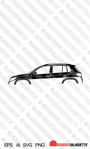 Digital Download vector car silhouette - VW Tiguan 1st gen 5N 2007-2015 EPS | SVG | Ai | PNG