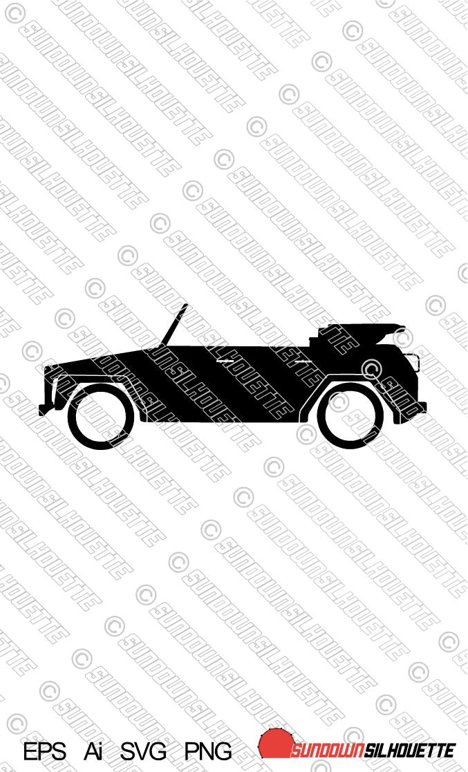 Digital Download vector graphic - Lowered VW Thing Type 181 / 182 EPS | SVG | Ai | PNG