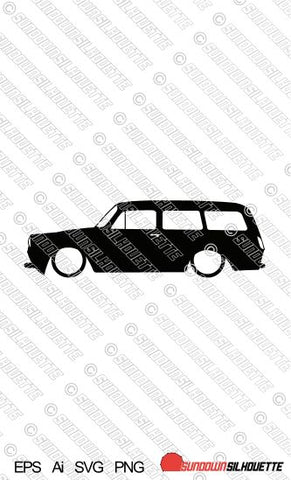 Digital Download car silhouette vector - Lowered VW Type 3 Squareback Wagon EPS | SVG | Ai | PNG