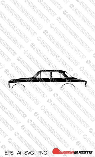 Digital Download car vector graphic Volvo Amazon 122 saloon 4-door EPS | SVG | Ai | PNG