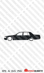 Digital Download car silhouette vector  - Lowered Cadillac Fleetwood 2nd gen 1993-1996 | SVG | Ai | PNG