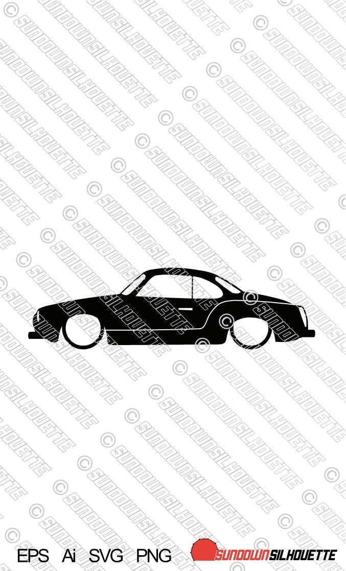 Digital Download vector graphic - Lowered VW Karmann Ghia Coupe type 14 EPS | SVG | Ai | PNG