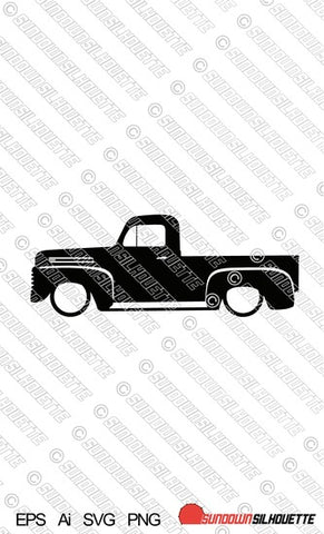 Digital Download vector graphic - Ford F-1 vintage pickup 1948-1952 silhouette.  EPS | SVG | Ai | PNG