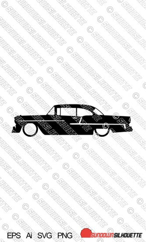 Digital Download vector graphic - Lowered 1955 Chevrolet Bel Air 2-door hardtop EPS | SVG | Ai | PNG