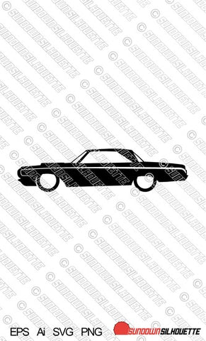 Digital Download muscle car vector - 1964 Dodge Polara Max Wedge 2-door hardtop EPS | SVG | Ai | PNG
