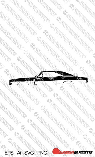 Digital Download vector graphic - 1969 Dodge Charger EPS | SVG | Ai | PNG