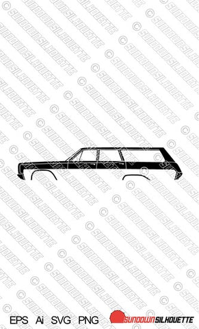 Digital Download car silhouette vector -  1968 Plymouth Sport Suburban / Fury Station Wagon EPS | SVG | Ai | PNG