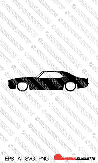 Digital Download vector graphic - Lowered 1969 Chevrolet Camaro EPS | SVG | Ai | PNG