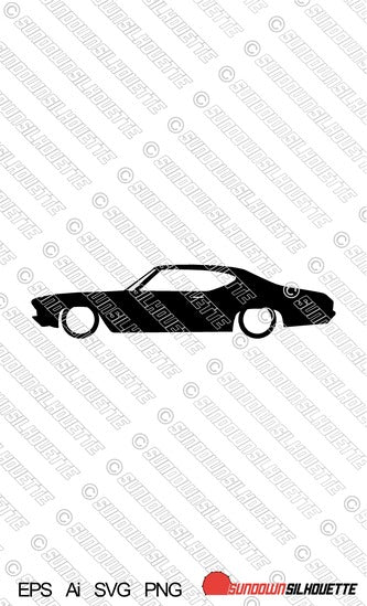 Digital Download vector graphic - Lowered 1969 Chevrolet Chevelle 2 door EPS | SVG | Ai | PNG