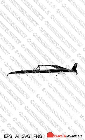 Digital Download vector graphic - 1969 Dodge Charger Daytona EPS | SVG | Ai | PNG
