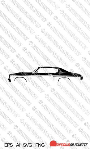 Digital Download car silhouette vector - 1970 Chevrolet Chevelle SS hardtop EPS | SVG | Ai | PNG