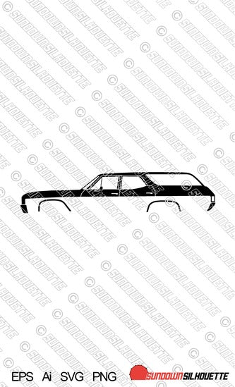 Digital Download car silhouette vector - 1970 Chevrolet Malibu Chevelle wagon EPS | SVG | Ai | PNG