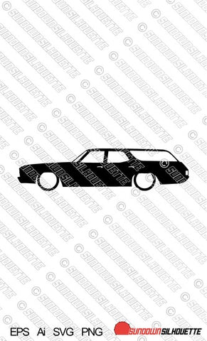 Digital Download vector graphic - Lowered 1970 Chevrolet Chevelle Malibu wagon EPS | SVG | Ai | PNG