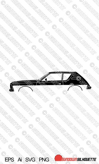 Digital Download car silhouette vector graphic - 1972 AMC Gremlin X EPS | SVG | Ai | PNG