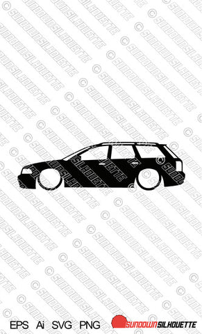 Digital Download vector graphic - Lowered Audi A4 / S4 B5 Avant EPS | SVG | Ai | PNG