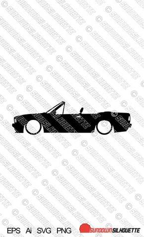 Digital Download vector graphic - Lowered BMW E30 3-series convertible EPS | SVG | Ai | PNG