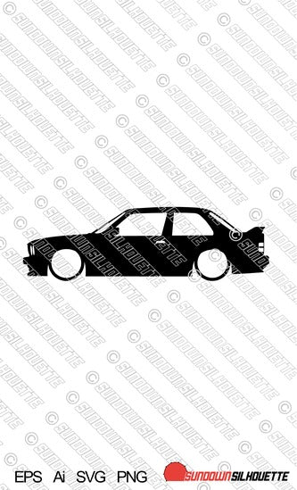 Digital Download vector graphic - Lowered BMW E30 M3 . | EPS | SVG | Ai | PNG