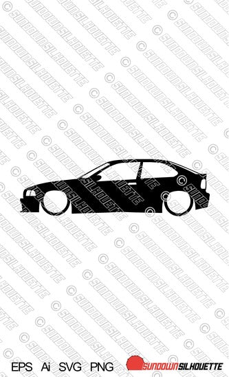 Digital Download vector graphic - Lowered BMW E36 3-series compact EPS | SVG | Ai | PNG