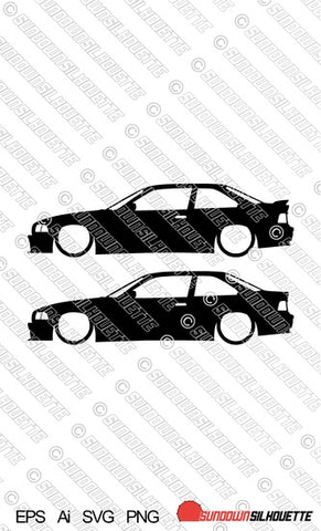 Digital Download vector graphic - Lowered BMW E36 3-series coupe  EPS | SVG | Ai | PNG