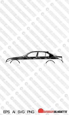 Digital Download car silhouette vector - BMW E60 5-series sedan EPS | SVG | Ai | PNG