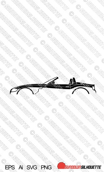 Digital Download car silhouette vector - BMW Z4 E85 Roadster EPS | SVG | Ai | PNG