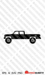 Digital Download vector graphic - Lifted Chevrolet C10 Crew cab 1973-1987 LONG BED, EPS | SVG | Ai | PNG