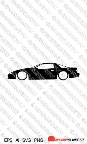 Digital Download vector graphic - Lowered Chevrolet Camaro 4th gen Z28 (1993-1997) EPS | SVG | Ai | PNG