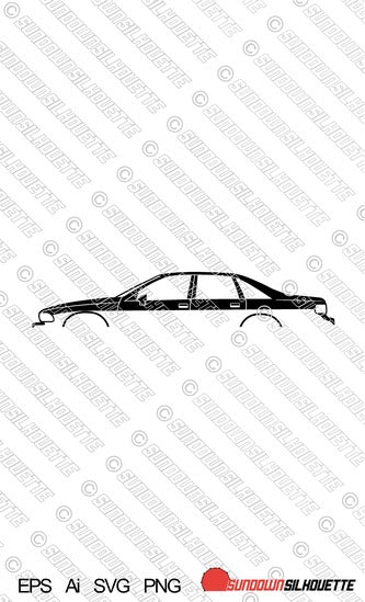 Digital Download vector graphic - Chevrolet Caprice 4th gen 1993-1994 sedan EPS | SVG | Ai | PNG