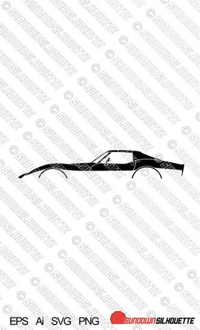 Digital Download vector graphic - Chevrolet Corvette C3 Coupe EPS | SVG | Ai | PNG