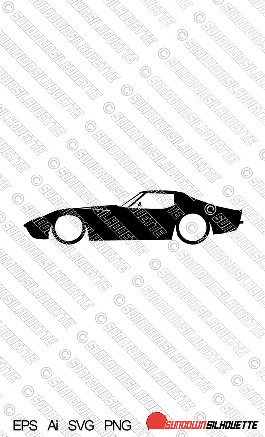 Digital Download vector graphic - Lowered Chevrolet Corvette C3 early spec EPS | SVG | Ai | PNG
