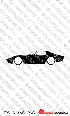 Digital Download vector graphic - Lowered Chevrolet Corvette C3 early spec EPS | SVG | Ai | PNG
