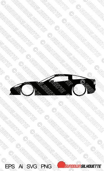 Digital Download vector graphic - Lowered Chevrolet Corvette C6 ZR1 coupe EPS | SVG | Ai | PNG