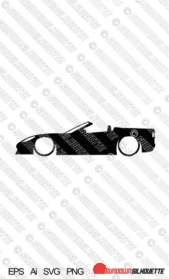 Digital Download vector graphic - Lowered Chevrolet Corvette C6 Convertible EPS | SVG | Ai | PNG