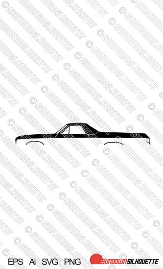 Digital Download vector graphic - Chevrolet El Camino 1970-1972 3RD GEN classic EPS | SVG | Ai | PNG