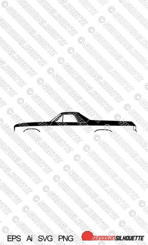 Digital Download vector graphic - Chevrolet El Camino 1970-1972 3RD GEN classic EPS | SVG | Ai | PNG