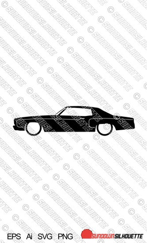 Digital Download vector graphic - Lowered Chevrolet Monte Carlo 1st gen classic 1970-1972 EPS | SVG | Ai | PNG