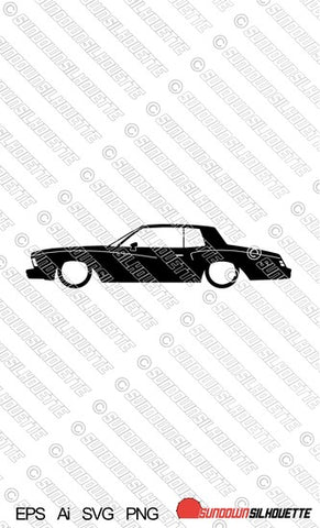 Digital Download vector graphic - Lowered Chevrolet Monte Carlo 3rd gen 1978-1979 EPS | SVG | Ai | PNG